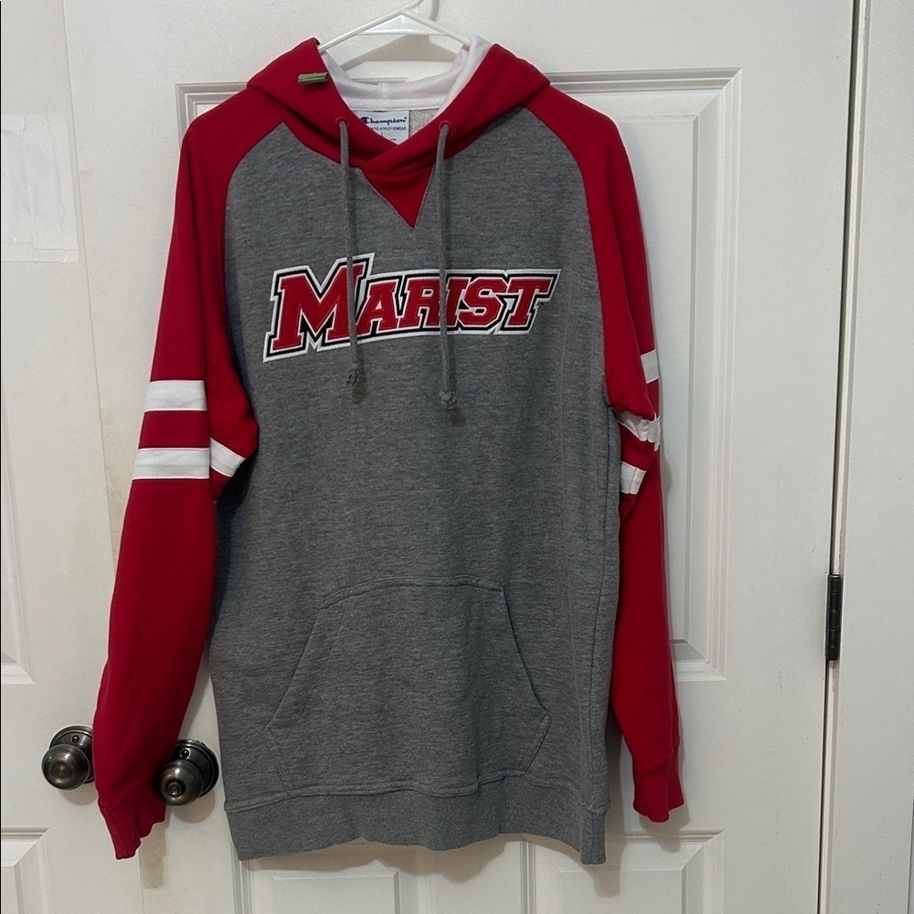 Marist University Men's Hoodie sweatshirt size large gray champion cotton blend